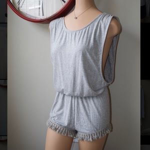 Grey loungewear/swim cover up romper